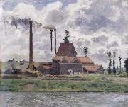Camille Pissarro Factory near Pontoise Usine pres de Pontoise oil painting artist